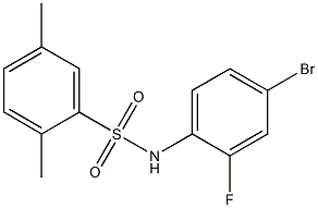 N-(4-bromo-2-fluorophenyl)-2,5-dimethylbenzene-1-sulfonamide,,结构式