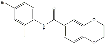 N-(4-bromo-2-methylphenyl)-2,3-dihydro-1,4-benzodioxine-6-carboxamide 结构式