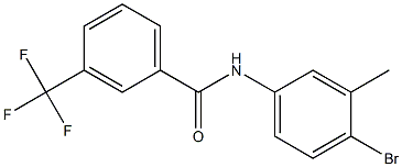 N-(4-bromo-3-methylphenyl)-3-(trifluoromethyl)benzamide 化学構造式