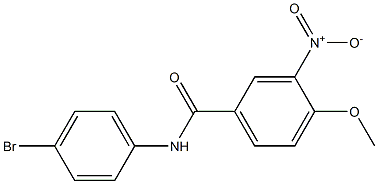 N-(4-bromophenyl)-4-methoxy-3-nitrobenzamide 化学構造式