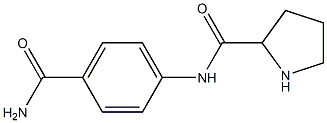 N-(4-carbamoylphenyl)pyrrolidine-2-carboxamide Struktur