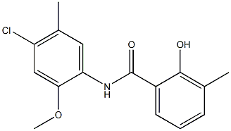 N-(4-chloro-2-methoxy-5-methylphenyl)-2-hydroxy-3-methylbenzamide 化学構造式