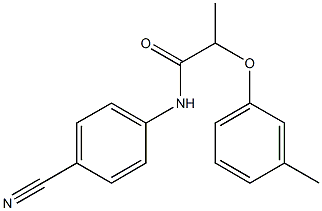 N-(4-cyanophenyl)-2-(3-methylphenoxy)propanamide,,结构式