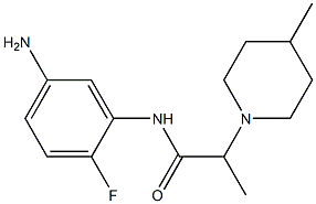 N-(5-amino-2-fluorophenyl)-2-(4-methylpiperidin-1-yl)propanamide 化学構造式