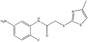 N-(5-amino-2-fluorophenyl)-2-[(4-methyl-1,3-thiazol-2-yl)sulfanyl]acetamide Struktur