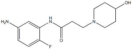 N-(5-amino-2-fluorophenyl)-3-(4-hydroxypiperidin-1-yl)propanamide,,结构式