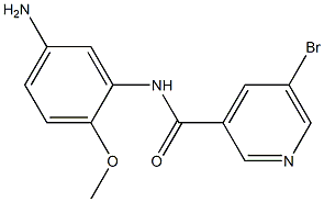 N-(5-amino-2-methoxyphenyl)-5-bromopyridine-3-carboxamide 化学構造式