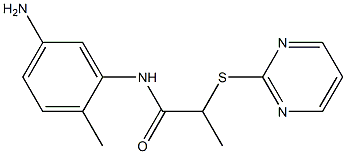 N-(5-amino-2-methylphenyl)-2-(pyrimidin-2-ylsulfanyl)propanamide Struktur