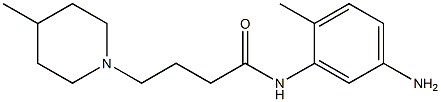 N-(5-amino-2-methylphenyl)-4-(4-methylpiperidin-1-yl)butanamide 化学構造式