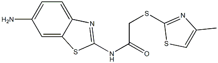 N-(6-amino-1,3-benzothiazol-2-yl)-2-[(4-methyl-1,3-thiazol-2-yl)sulfanyl]acetamide Struktur