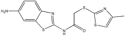 N-(6-amino-1,3-benzothiazol-2-yl)-2-[(4-methyl-1,3-thiazol-2-yl)sulfanyl]acetamide 结构式