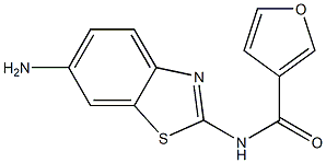 N-(6-amino-1,3-benzothiazol-2-yl)-3-furamide,,结构式