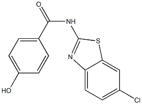 N-(6-chloro-1,3-benzothiazol-2-yl)-4-hydroxybenzamide 化学構造式