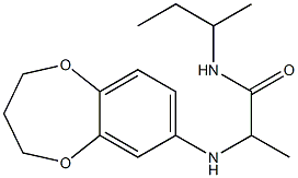 N-(butan-2-yl)-2-(3,4-dihydro-2H-1,5-benzodioxepin-7-ylamino)propanamide 结构式