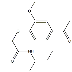 N-(butan-2-yl)-2-(4-acetyl-2-methoxyphenoxy)propanamide Structure