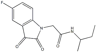 N-(butan-2-yl)-2-(5-fluoro-2,3-dioxo-2,3-dihydro-1H-indol-1-yl)acetamide 化学構造式