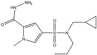 N-(cyclopropylmethyl)-5-(hydrazinocarbonyl)-1-methyl-N-propyl-1H-pyrrole-3-sulfonamide Struktur
