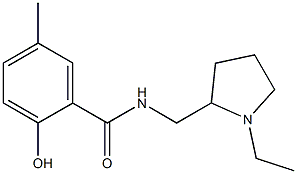 N-[(1-ethylpyrrolidin-2-yl)methyl]-2-hydroxy-5-methylbenzamide,,结构式