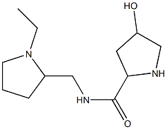 N-[(1-ethylpyrrolidin-2-yl)methyl]-4-hydroxypyrrolidine-2-carboxamide Struktur