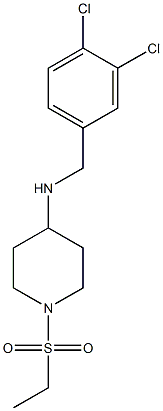 N-[(3,4-dichlorophenyl)methyl]-1-(ethanesulfonyl)piperidin-4-amine 结构式