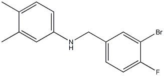 N-[(3-bromo-4-fluorophenyl)methyl]-3,4-dimethylaniline 化学構造式