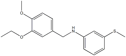 N-[(3-ethoxy-4-methoxyphenyl)methyl]-3-(methylsulfanyl)aniline Struktur