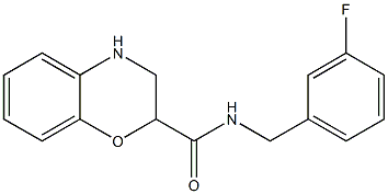 N-[(3-fluorophenyl)methyl]-3,4-dihydro-2H-1,4-benzoxazine-2-carboxamide 化学構造式