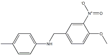 N-[(4-methoxy-3-nitrophenyl)methyl]-4-methylaniline,,结构式