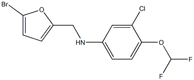 N-[(5-bromofuran-2-yl)methyl]-3-chloro-4-(difluoromethoxy)aniline Struktur