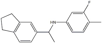 N-[1-(2,3-dihydro-1H-inden-5-yl)ethyl]-3-fluoro-4-methylaniline 化学構造式