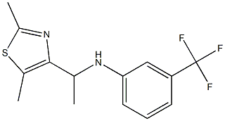 N-[1-(2,5-dimethyl-1,3-thiazol-4-yl)ethyl]-3-(trifluoromethyl)aniline,,结构式