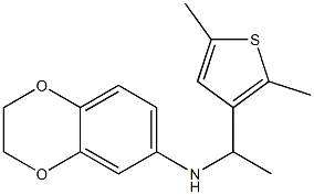 N-[1-(2,5-dimethylthiophen-3-yl)ethyl]-2,3-dihydro-1,4-benzodioxin-6-amine,,结构式