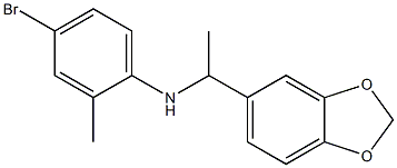N-[1-(2H-1,3-benzodioxol-5-yl)ethyl]-4-bromo-2-methylaniline 化学構造式