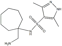 N-[1-(aminomethyl)cycloheptyl]-3,5-dimethyl-1H-pyrazole-4-sulfonamide Struktur