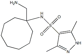 N-[1-(aminomethyl)cyclooctyl]-3,5-dimethyl-1H-pyrazole-4-sulfonamide,,结构式