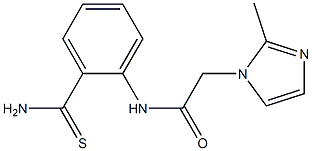 N-[2-(aminocarbonothioyl)phenyl]-2-(2-methyl-1H-imidazol-1-yl)acetamide Structure