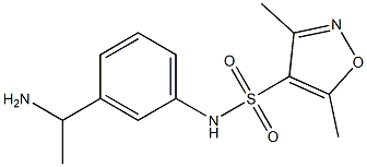 N-[3-(1-aminoethyl)phenyl]-3,5-dimethyl-1,2-oxazole-4-sulfonamide Struktur