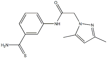 N-[3-(aminocarbonothioyl)phenyl]-2-(3,5-dimethyl-1H-pyrazol-1-yl)acetamide Struktur