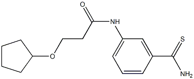 N-[3-(aminocarbonothioyl)phenyl]-3-(cyclopentyloxy)propanamide 化学構造式