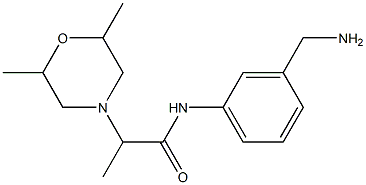 N-[3-(aminomethyl)phenyl]-2-(2,6-dimethylmorpholin-4-yl)propanamide 化学構造式