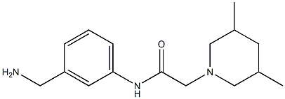 N-[3-(aminomethyl)phenyl]-2-(3,5-dimethylpiperidin-1-yl)acetamide,,结构式