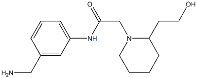 N-[3-(aminomethyl)phenyl]-2-[2-(2-hydroxyethyl)piperidin-1-yl]acetamide 化学構造式