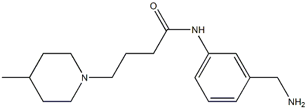 N-[3-(aminomethyl)phenyl]-4-(4-methylpiperidin-1-yl)butanamide 结构式