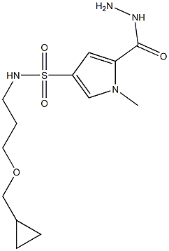 N-[3-(cyclopropylmethoxy)propyl]-5-(hydrazinocarbonyl)-1-methyl-1H-pyrrole-3-sulfonamide Struktur
