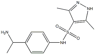 N-[4-(1-aminoethyl)phenyl]-3,5-dimethyl-1H-pyrazole-4-sulfonamide Structure