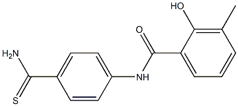 N-[4-(aminocarbonothioyl)phenyl]-2-hydroxy-3-methylbenzamide 化学構造式