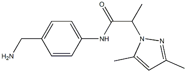 N-[4-(aminomethyl)phenyl]-2-(3,5-dimethyl-1H-pyrazol-1-yl)propanamide Structure