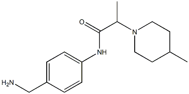 N-[4-(aminomethyl)phenyl]-2-(4-methylpiperidin-1-yl)propanamide Struktur