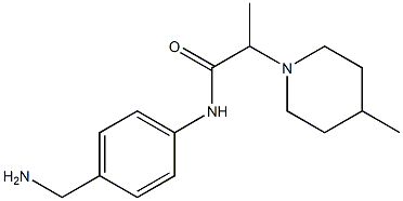 N-[4-(aminomethyl)phenyl]-2-(4-methylpiperidin-1-yl)propanamide Structure