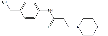 N-[4-(aminomethyl)phenyl]-3-(4-methylpiperidin-1-yl)propanamide,,结构式